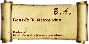 Boszák Alexandra névjegykártya